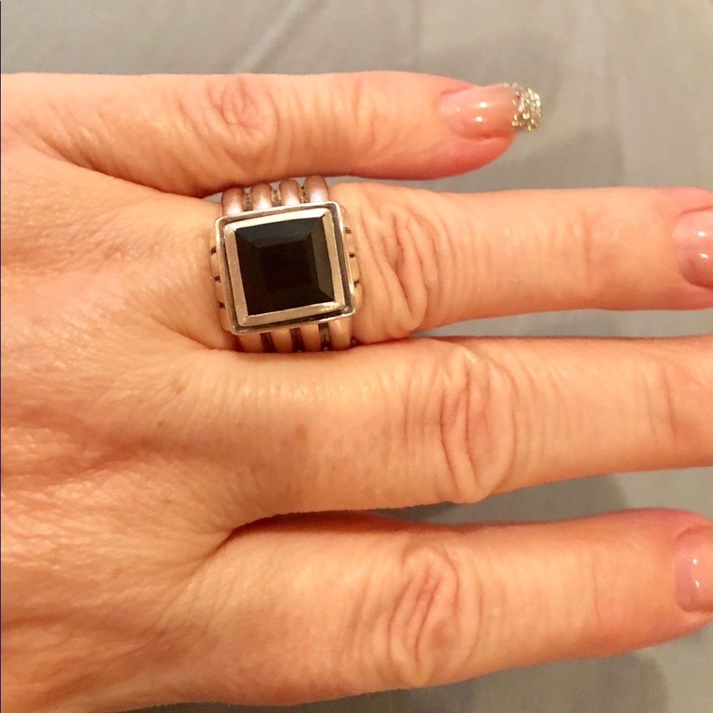 Heavy sterling silver with Smokey quartz ring